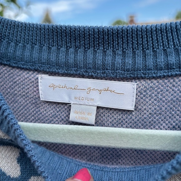 Spiritual Gangster Floral Jacquard Boxy Raglan Pullover size medium - Picture 2 of 6